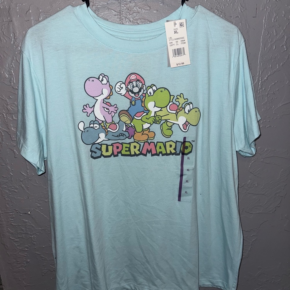 Super Mario Kids Graphic T-Shirt - Light Blue